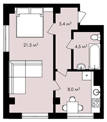 1-комнатная 39.4 м² в ЖК IT-Парк Manufactura от 26 600 грн/м², Харьков