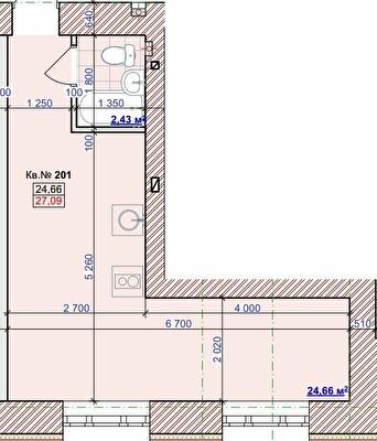 1-комнатная 27.09 м² в ЖК Европейский от 30 800 грн/м², Харьков