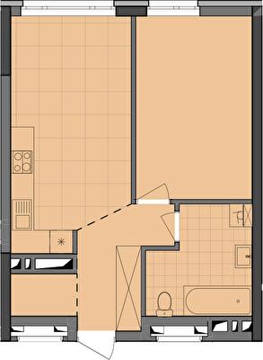 1-кімнатна 47.92 м² в ЖК Dibrova Park від 30 500 грн/м², Київ