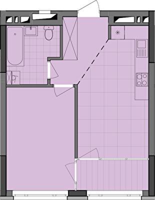 1-кімнатна 45.63 м² в ЖК Dibrova Park від 30 500 грн/м², Київ