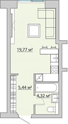 1-комнатная 29.72 м² в ЖК Bartolomeo Resort Town от 36 200 грн/м², Днепр