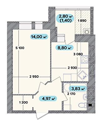 1-комнатная 33 м² в ЖК Spring Town New Riviera от 14 800 грн/м², Хмельницкий