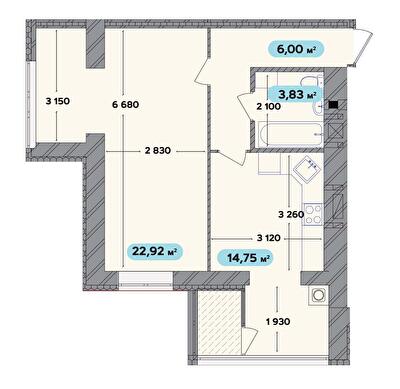 1-комнатная 47.5 м² в ЖК Spring Town New Riviera от 15 600 грн/м², Хмельницкий