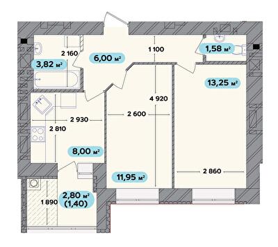 2-кімнатна 46 м² в ЖК Spring Town New Riviera від 15 800 грн/м², Хмельницький