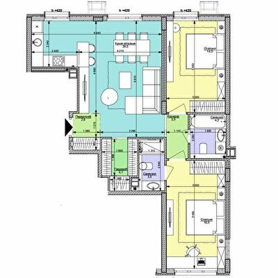2-кімнатна 76.9 м² в ЖК Файна Таун від 55 650 грн/м², Київ