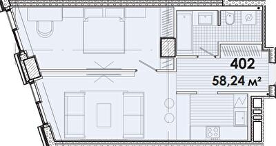 1-комнатная 58.24 м² в МФК Ermolaev Center от 49 300 грн/м², Днепр