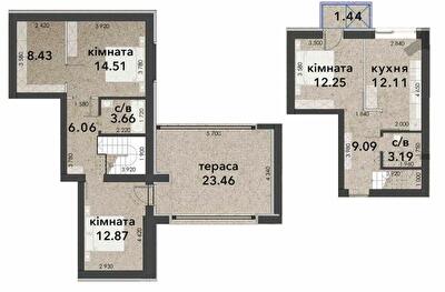 Дворівнева 89.3 м² в ЖК Viking Home від 18 000 грн/м², м. Ірпінь