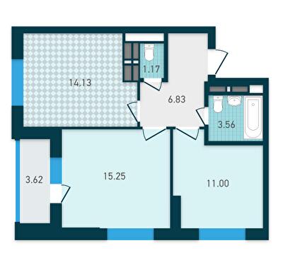 2-кімнатна 55.56 м² в ЖК GENESIS від 35 100 грн/м², Київ