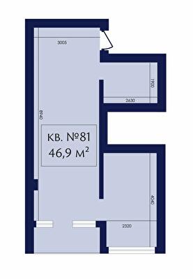 Вільне планування 46.9 м² в ЖК MAGНИТ. Будинок на Фонтанці від забудовника, Одеса
