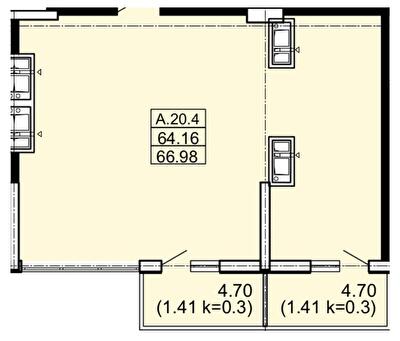 1-кімнатна 66.98 м² в ЖК Акрополь від 31 800 грн/м², Одеса