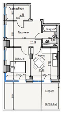 1-кімнатна 49.1 м² в ЖК Простір Eco City (Простір на Радісній від 21 000 грн/м², Одеса