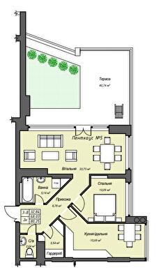 2-комнатная 80.25 м² в ЖК Sky Hall от 24 150 грн/м², Ровно