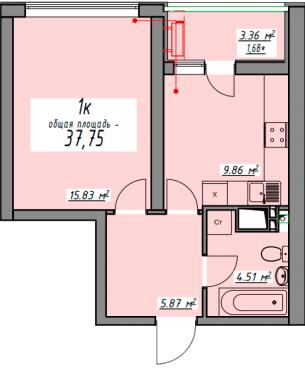 1-кімнатна 37.75 м² в ЖК Елегія Парк від 31 600 грн/м², Одеса