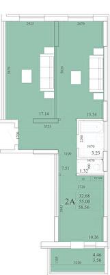 2-кімнатна 60.07 м² в ЖК Акварель-2 від 20 450 грн/м², Одеса