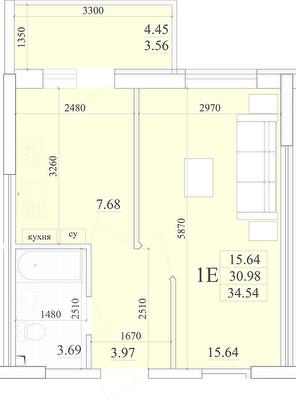 1-кімнатна 33.01 м² в ЖК Акварель-2 від 19 200 грн/м², Одеса