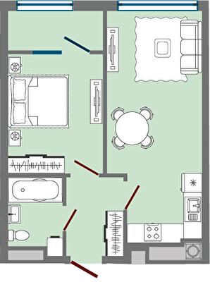 1-комнатная 43.06 м² в ЖК Greenville Park Lviv от 32 600 грн/м², Львов