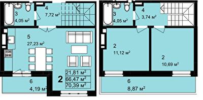 Двухуровневая 70.39 м² в ЖК Q-4 "Quoroom Grand Avenue" от 28 250 грн/м², Львов