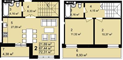Двухуровневые в ЖК Q-4 "Quoroom Grand Avenue"