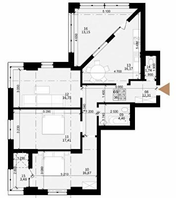 3-комнатная 102.35 м² в ЖК Свитанок от 25 400 грн/м², Львов