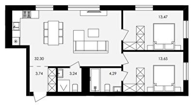 2-кімнатна 70.69 м² в ЖК Avalon Holiday від 20 000 грн/м², с. Сокільники