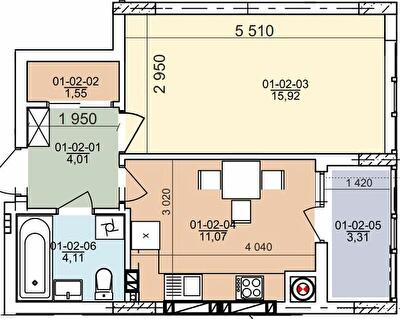 1-комнатная 39.97 м² в ЖК на ул. Трускавецкая от 20 000 грн/м², с. Сокольники