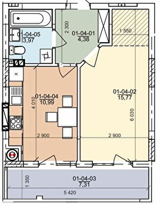 1-комнатная 42.42 м² в ЖК на ул. Трускавецкая от 20 000 грн/м², с. Сокольники