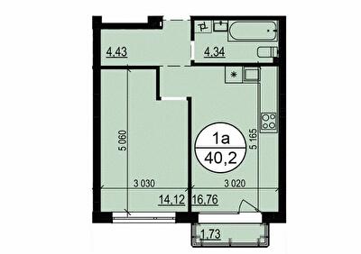 1-комнатная 40.2 м² в ЖК Гринвуд 2 от 19 550 грн/м², пгт Брюховичи
