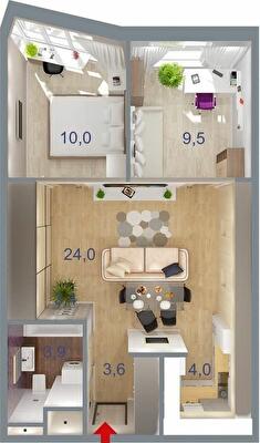 2-кімнатна 55 м² в ЖК Art Парк від 21 500 грн/м², Київ