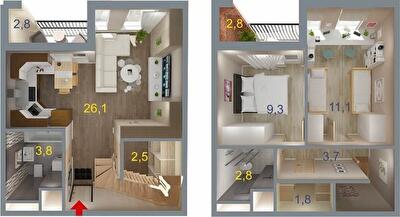 Дворівнева 61 м² в ЖК Art Парк від 21 500 грн/м², Київ