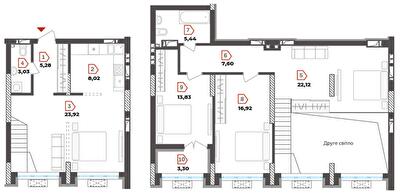 Дворівнева 109.46 м² в ЖК DOCK32 від 50 000 грн/м², Київ