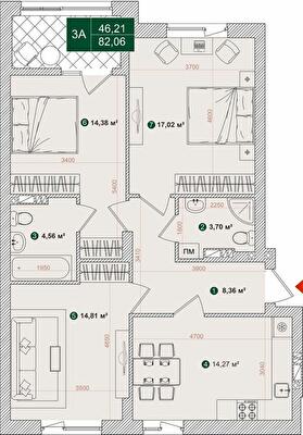 3-кімнатна 82.06 м² в ЖК Forest Park від 30 000 грн/м², Київ