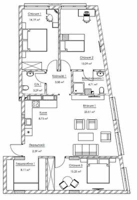 3-комнатная 99.07 м² в ЖК Franklin Concept House от 54 611 грн/м², Киев