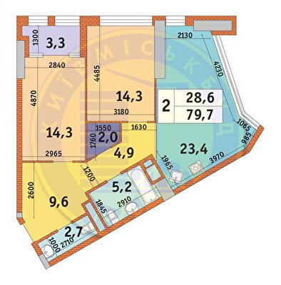 2-кімнатна 79.7 м² в ЖК Manhattan City від 47 750 грн/м², Київ