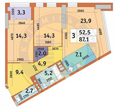 3-кімнатна 87.1 м² в ЖК Manhattan City від 41 100 грн/м², Київ