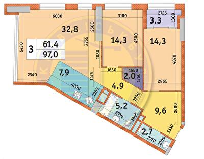 3-кімнатна 97 м² в ЖК Manhattan City від 45 669 грн/м², Київ
