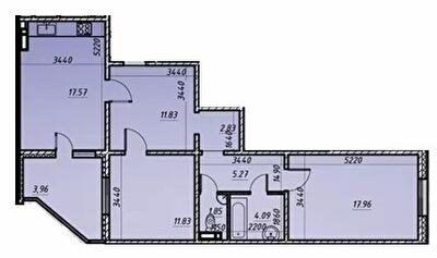 2-кімнатна 77.19 м² в ЖК Navigator 2 від 23 000 грн/м², Київ