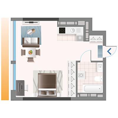 1-комнатная 42.03 м² в ЖК Oasis от 41 500 грн/м², Киев