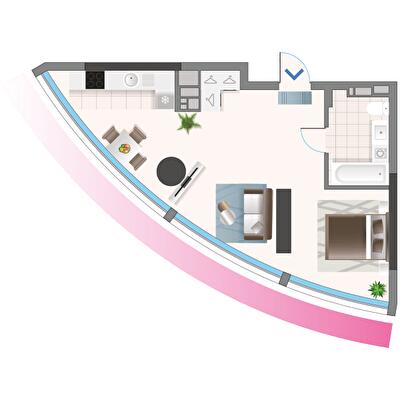 1-комнатная 44.3 м² в ЖК Oasis от 41 500 грн/м², Киев