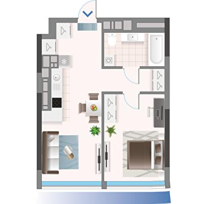 1-комнатная 47.41 м² в ЖК Oasis от 41 500 грн/м², Киев