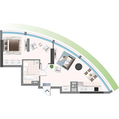 1-комнатная 49.21 м² в ЖК Oasis от 41 500 грн/м², Киев