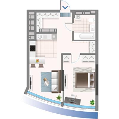 1-комнатная 50.7 м² в ЖК Oasis от 41 500 грн/м², Киев