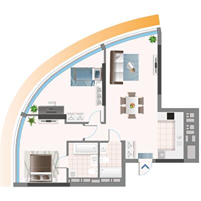 2-комнатная 71.62 м² в ЖК Oasis от 34 150 грн/м², Киев
