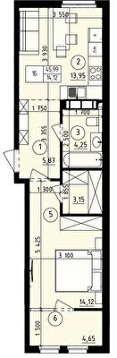 1-комнатная 45.99 м² в ЖК Praga-2 от 22 300 грн/м², Киев