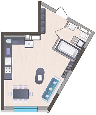 1-кімнатна 31.26 м² в ЖК Symbol від 36 100 грн/м², Київ