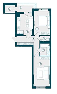 2-кімнатна 62.7 м² в ЖК Skyfall від 31 050 грн/м², Львів