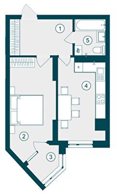 1-кімнатна 43.05 м² в ЖК Skyfall від 33 900 грн/м², Львів