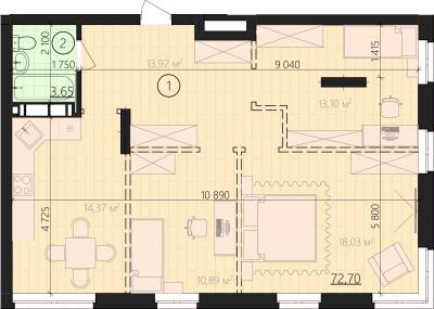 1-комнатная 76.35 м² в ЖК URBANIST от 36 000 грн/м², Киев