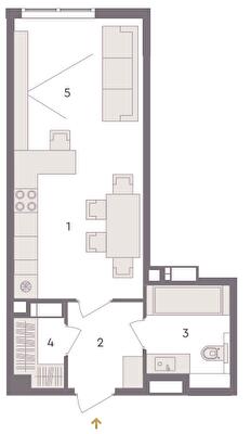 1-кімнатна 34.31 м² в ЖК Senat від 42 880 грн/м², Київ