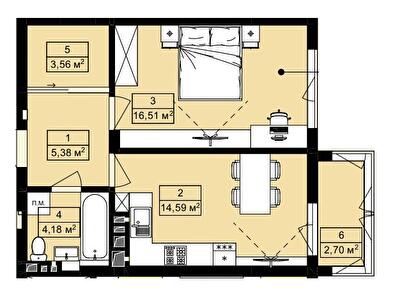 1-кімнатна 46.92 м² в ЖК Royal Hill від 19 200 грн/м², с. Лисиничі