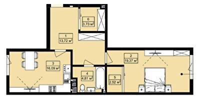 1-кімнатна 60.24 м² в ЖК Royal Hill від 19 200 грн/м², с. Лисиничі